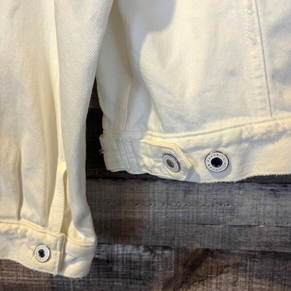 Favorite Daughter The Otto Denim Boyfriend Jacket White Whistler Wash L Classic - Picture 8 of 9
